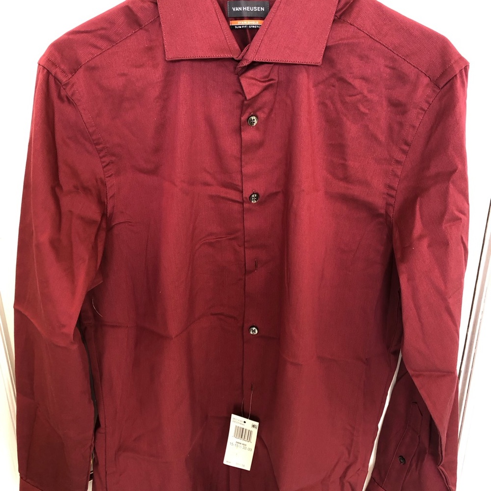 Van Heusen Dark Red Slim Fit Shirt